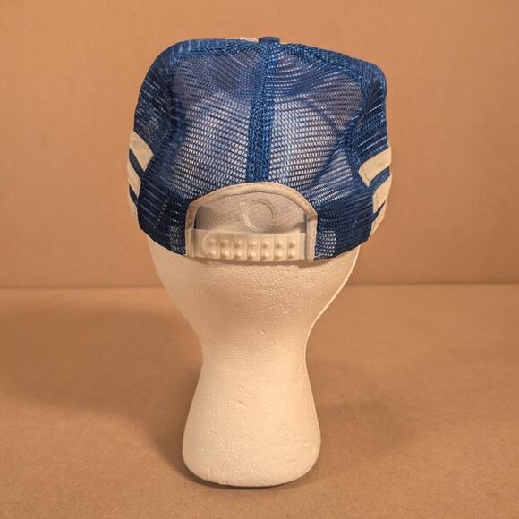 Vintage 80s Victory Ford F150 Pickup Trucker Hat Snapback Cap Blue White Mesh - Picture 6 of 7